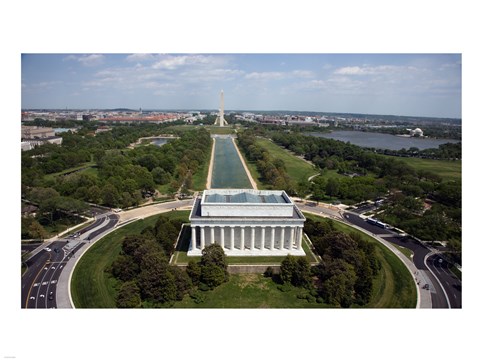 Framed Ariel view of the Lincoln Memorial Print