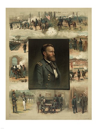 Framed Civil War Grant from West Point to Appomattox Print