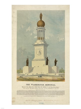 Framed Original concept for the Washington Monument Print