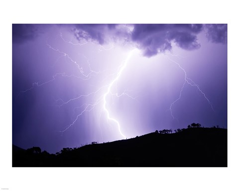 Framed Lightning Strike 2007 Print