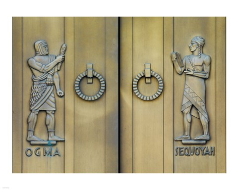 Framed Ogma and Sequoyah, Library of Congress John Adams Building Print