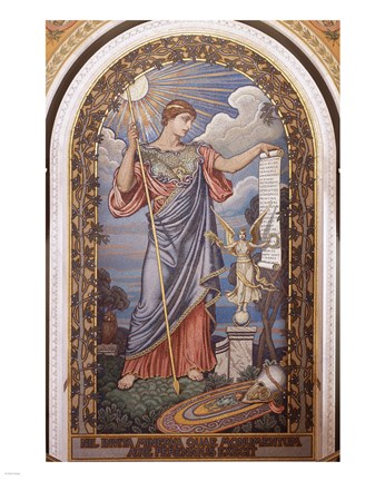 Framed Second Floor, East Corridor. Mosaic of Minerva library of congress washington Print