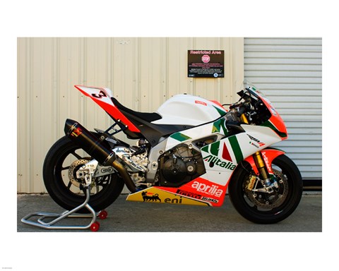 Framed Aprilia RSV4 Works Factory Race Bike Print