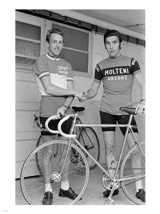 Framed Joop Zoetemelk and Eddy Merckx 1973 Print