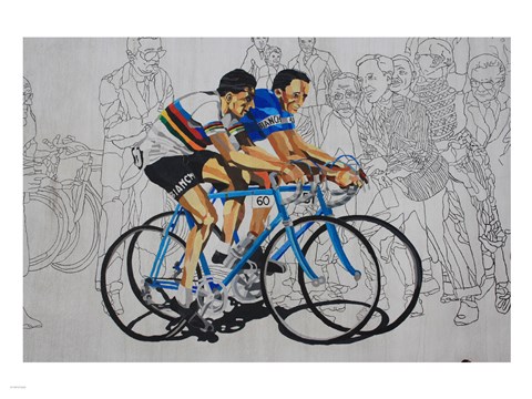 Framed Murales coppi bicycles Print