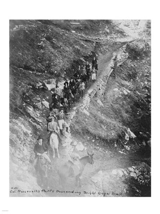 Framed Col. Roosevelt&#39;s party descending Bright Angel Trail Print