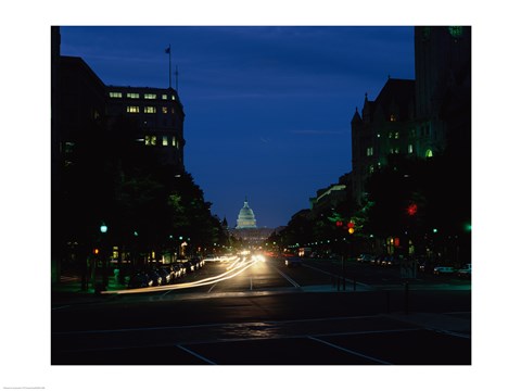 Framed Traffic on a road, Washington, D.C., USA Print