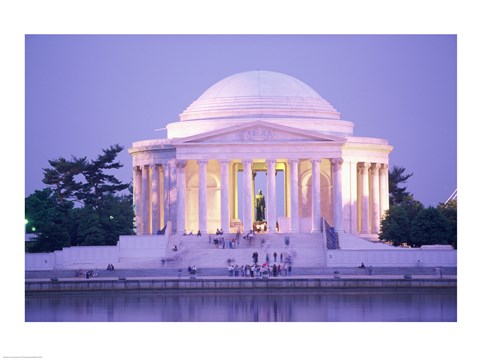 Framed Jefferson Memorial at dusk, Washington, D.C., USA Print