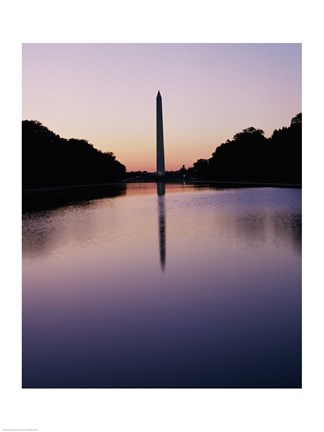 Framed Silhouette of the Washington Monument, Washington, D.C., USA Print