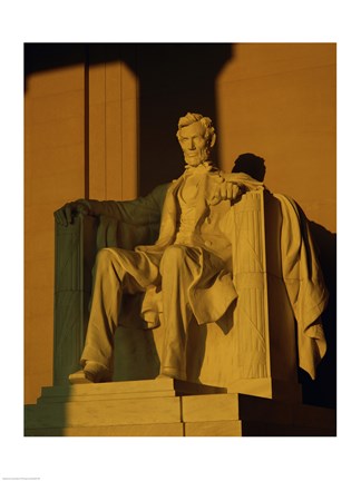 Framed Low angle view of a statue, Lincoln Memorial, Washington DC, USA Print