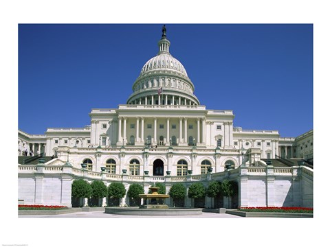 Framed Low angle view of a government building, Capitol Building, Washington DC, USA Print