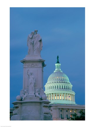Framed Peace Monument Capitol Building Washington, D.C. USA Print