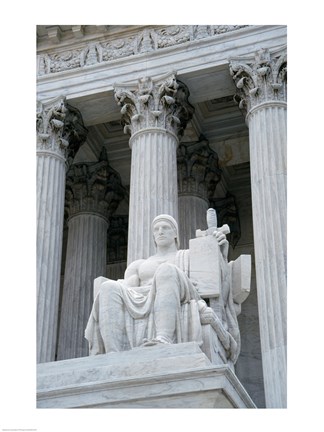 Framed Statue at a government building, US Supreme Court Building, Washington DC, USA Print