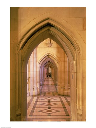 Framed Arched doorways at the National Cathedral, Washington D.C., USA Print