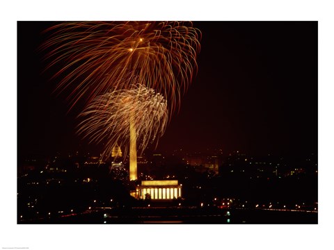 Framed Washington, D.C. USA Fireworks Print