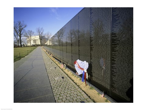 Framed Close-up of a memorial, Vietnam Veterans Memorial Wall, Vietnam Veterans Memorial, Washington DC, USA Print