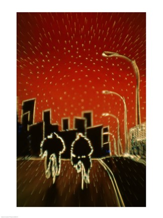 Framed Cycling at night Print