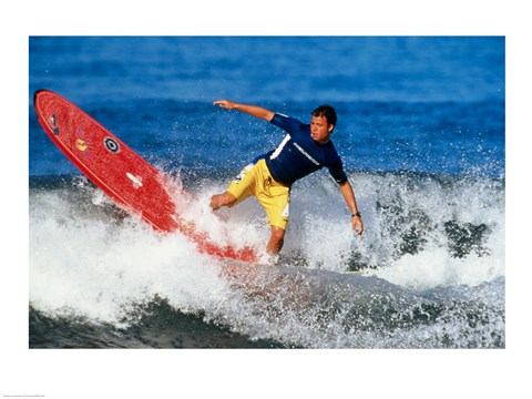 Framed Surfing in the water Print