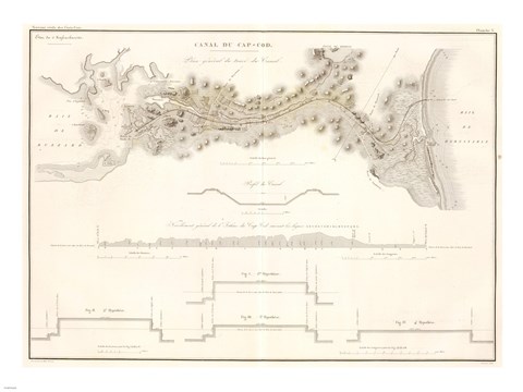 Framed Canal du Cape-Cod Massachusetts, 1834 map Print
