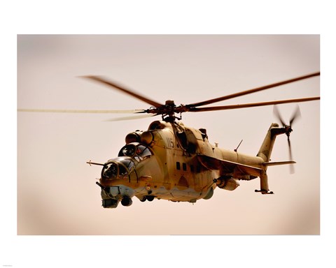 Framed Afghan Air Corps Mi-35 on Kandahar, 2009 Print