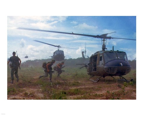 Framed UH-1D helicopters in Vietnam 1966 Print