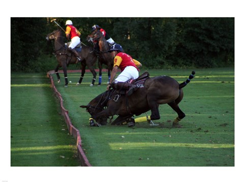 Framed Polo - red and yellow Print