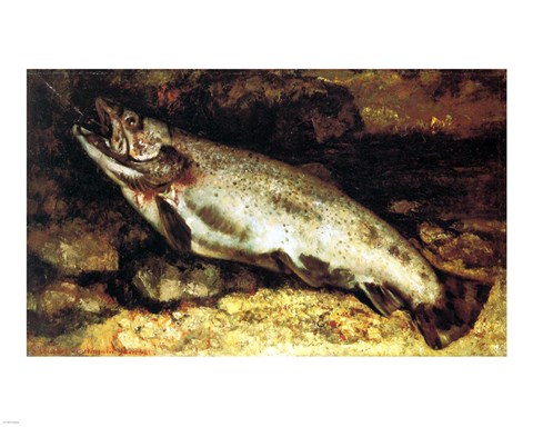 Framed Gustave Courbet - The Trout Print