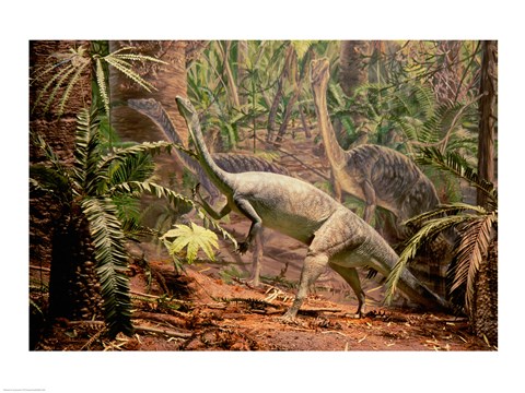 Framed Anchisaurus Dinosaur State Park Connecticut, USA Print