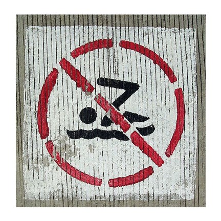 Framed No Swimming Print