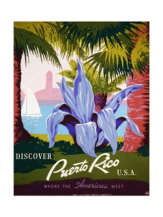 Framed Discover Puerto Rico Print