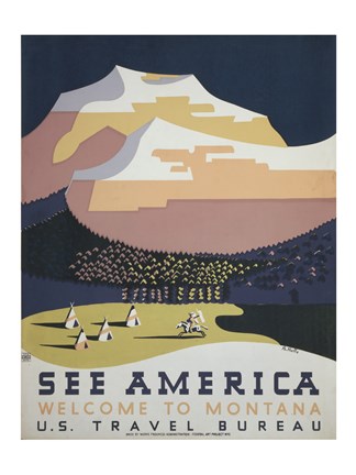 Framed See America Welcome to Montana Print