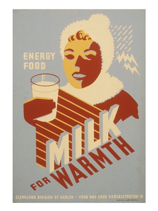 Framed Milk - for warmth Energy food Print
