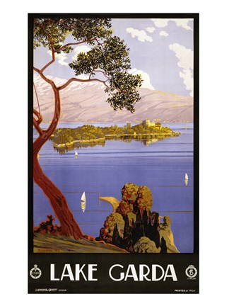 Framed Lake Garda Travel Poster Print