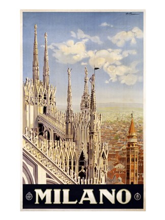 Framed Milano Travel Poster Print