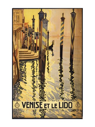 Framed Venise et le Lido travel poster 1920 Print