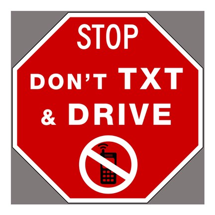 Framed Don't Text And Drive Print