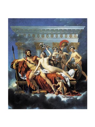 Framed Jacques - Louis David Aphrodite Ares Graces Print