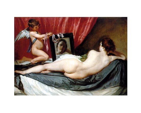 Framed Venus At Her Mirror Print