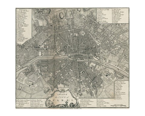 Framed Plan Paris Stockdale Print