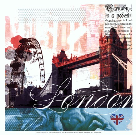 Framed London Stamps - Mini Print