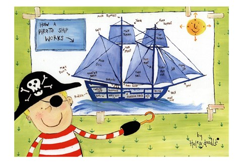 Framed How a Pirate Ship Works Print