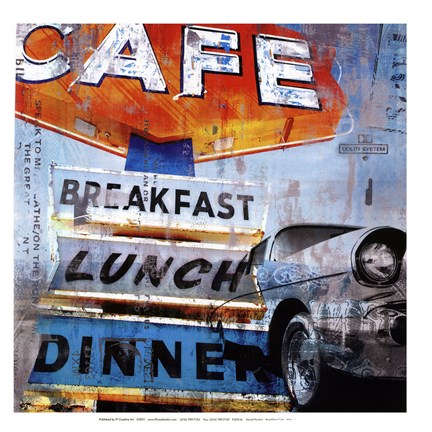 Framed Breakfast Cafe - mini Print