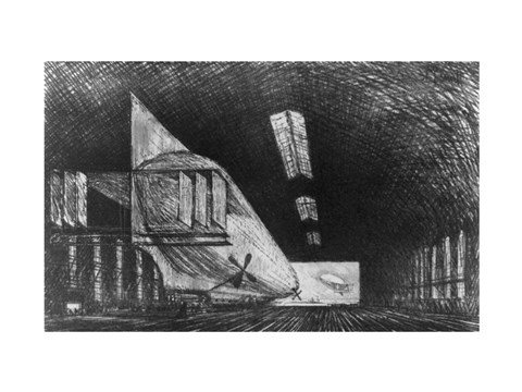 Framed In the Zeppelin Shed, Leipzig Print