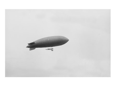 Framed Blimp Over Police Games Print