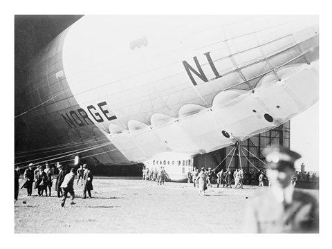 Framed Norge Blimp Leaving Hanger Print