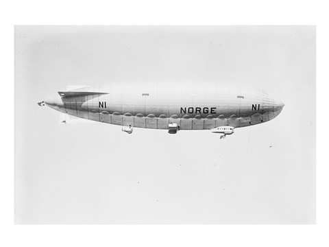 Framed Norge Blimp Flying Print