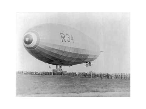 Framed Landing of British Dirigible R-34 at Mineola, Long Island, N.Y. Print