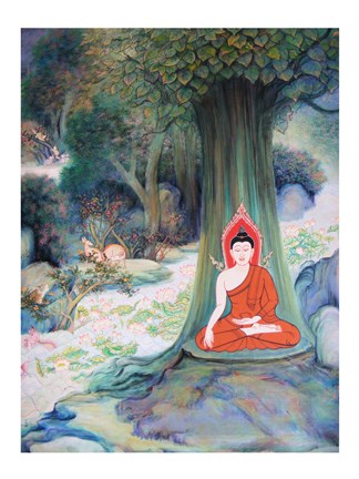 Framed Paintings of Life of Gautama Buddha Print