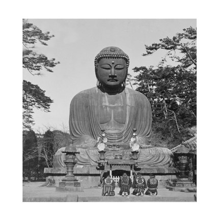 Framed Worshipping at the Shrine of the Great Diabutsu Print