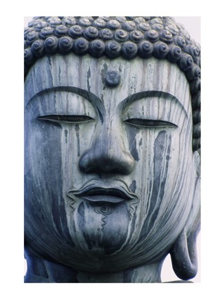 Framed Face of a Buddha Statue, Japan Print